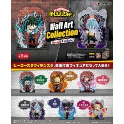 Bandai My Hero Academia: Heroes & Villains - Wall Art Collection - 6 Pack/Box [Re-Ment]