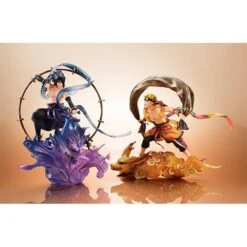 MegaHouse Naruto Shippuden - Uchiha Sasuke Raijin Ver. & Uzumaki Naruto Fujin Ver. Limited Edition [G.E.M. Remix]